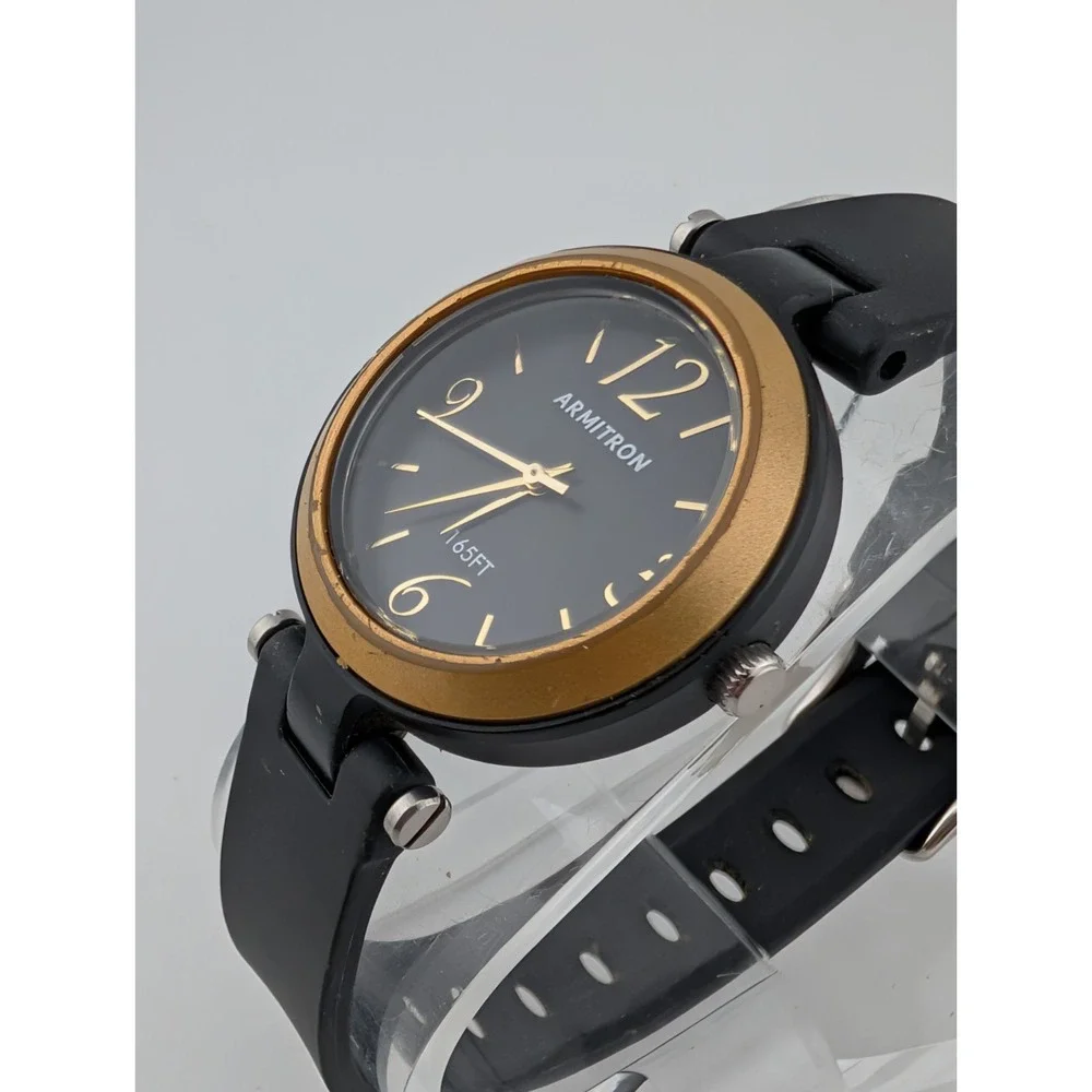 Armitron Pro Sport Women's Watch 32mm‎ Case Black Band 25/6442- New Battery